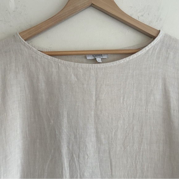 Rosemarine Lagenlook Natural Taupe 100% Linen Sheath Dress Women's Large - Picture 12 of 14